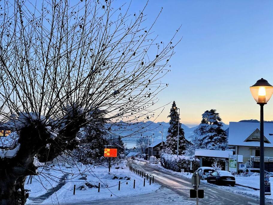 Chaleureux Appartement Entre Lac Et Montagne Neuvecelle Bagian luar foto